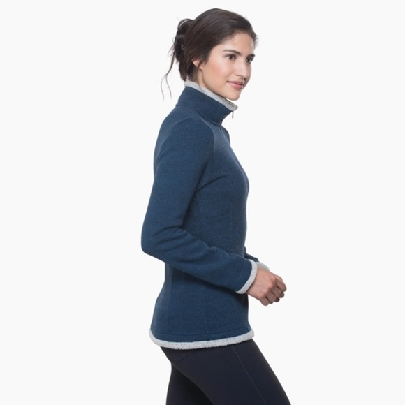 Kuhl Women’s Alska 1/4 Zip Fleece Sweatshirt Sweater Medium Blue Hiking Camping - Picture 3 of 10
